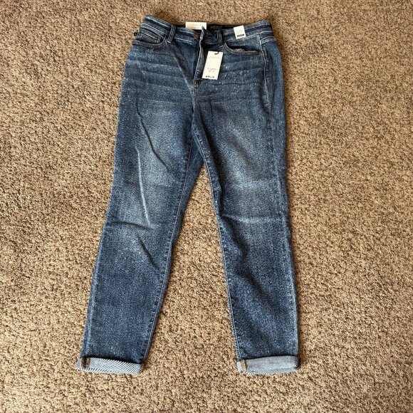 The Blueprint Bleach Splashed Boyfriend Judy Blue Jeans NWT Size 11 / 30 - Picture 2 of 8